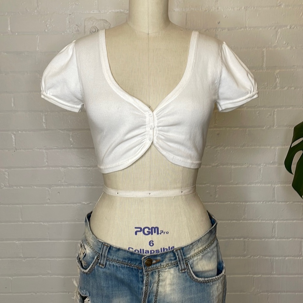 Crop top with ruche detailing